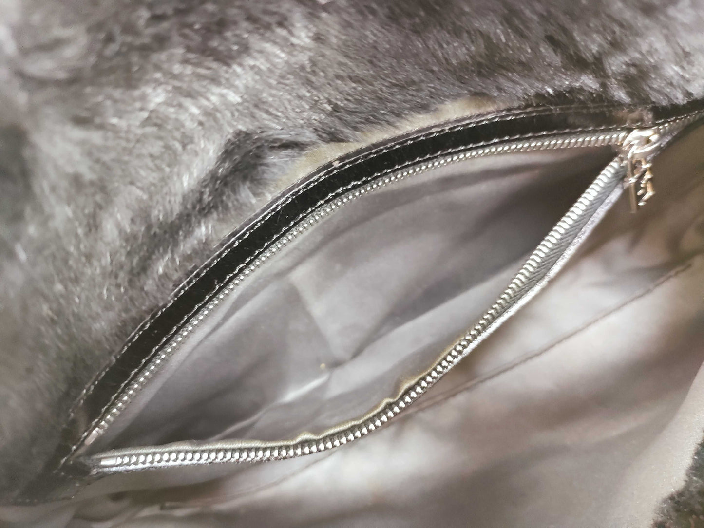 FENDI Fur x Leather Silicone Logo Mamma Bucket Handbag