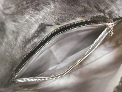 FENDI Fur x Leather Silicone Logo Mamma Bucket Handbag