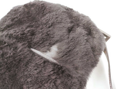 FENDI Fur x Leather Silicone Logo Mamma Bucket Handbag