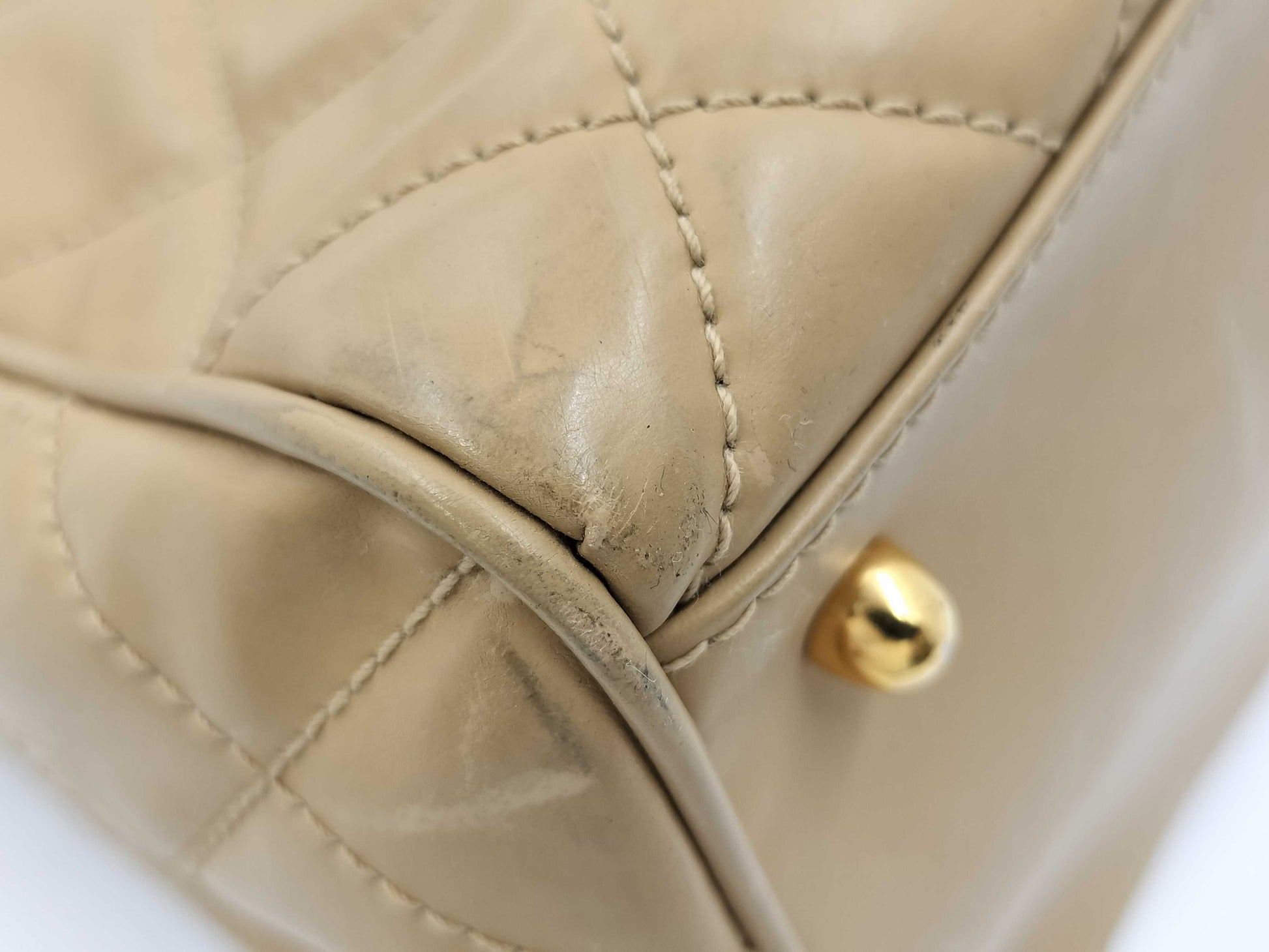 CHANEL Supermodel Patent Leather Tote Bag