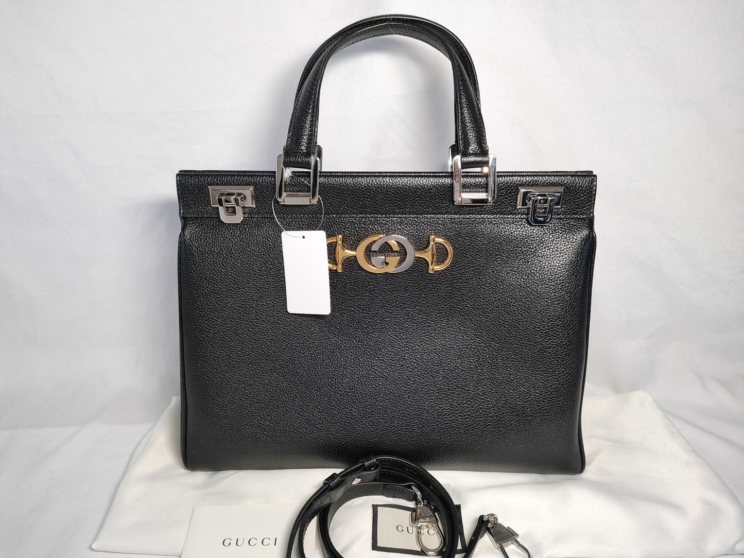GUCCI 564714 ​​Zumi Medium Tote Bag Black Handbag