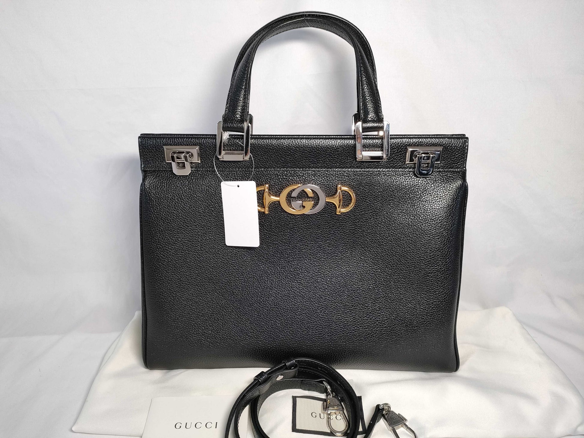 GUCCI 564714 ​​Zumi Medium Tote Bag Black Handbag