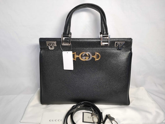 GUCCI 564714 ​​Zumi Medium Tote Bag Black Handbag