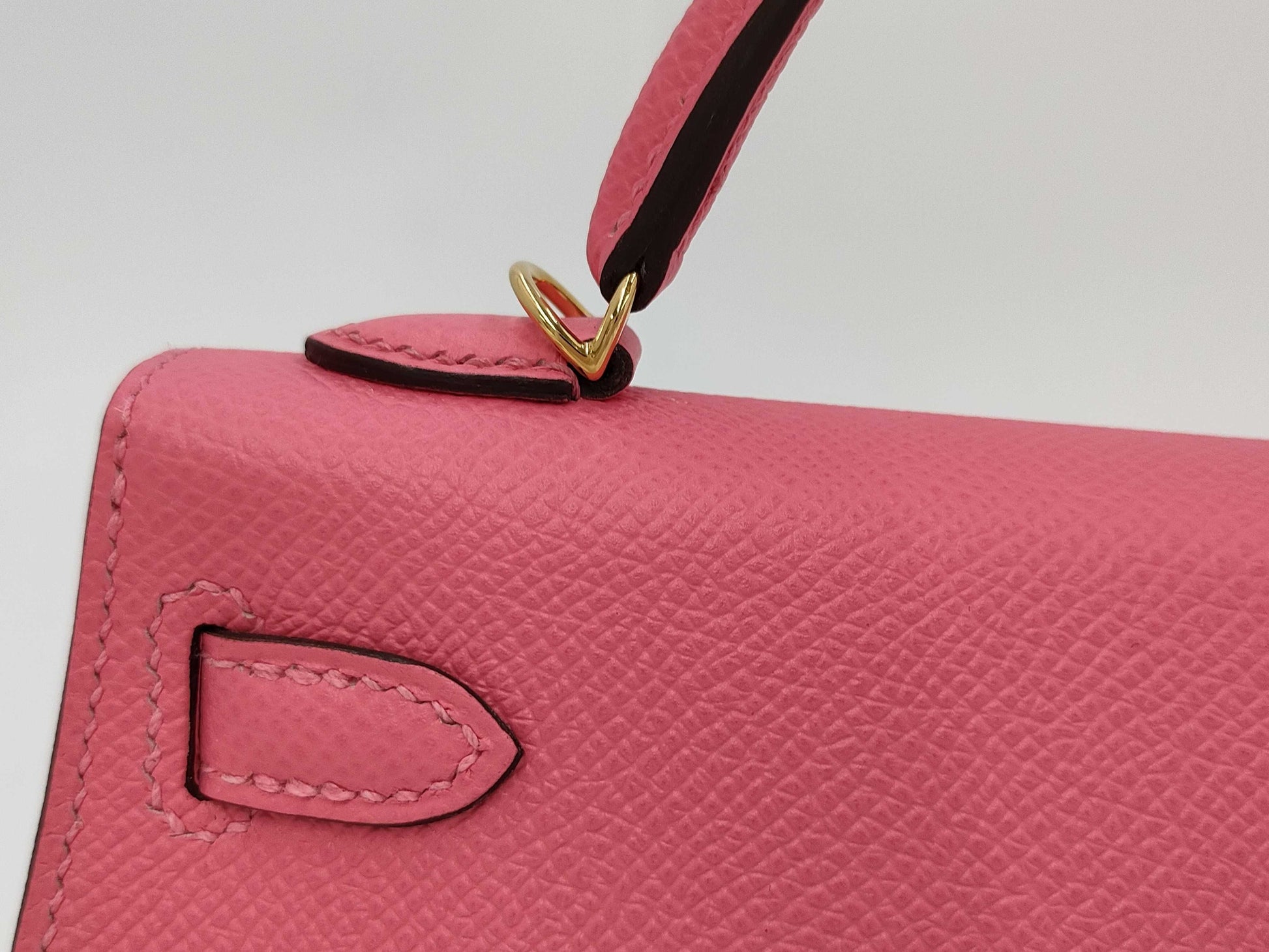 HERMES Mini Kelly Rose Lipstick Epson D engraved handbag