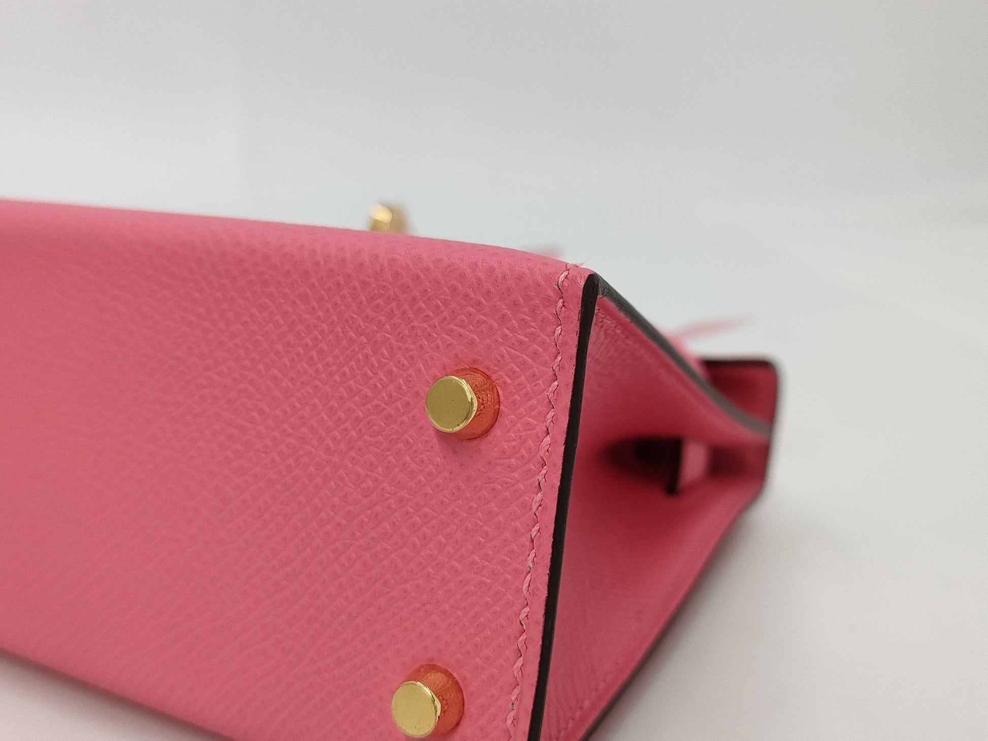 HERMES Mini Kelly Rose Lipstick Epson D engraved handbag