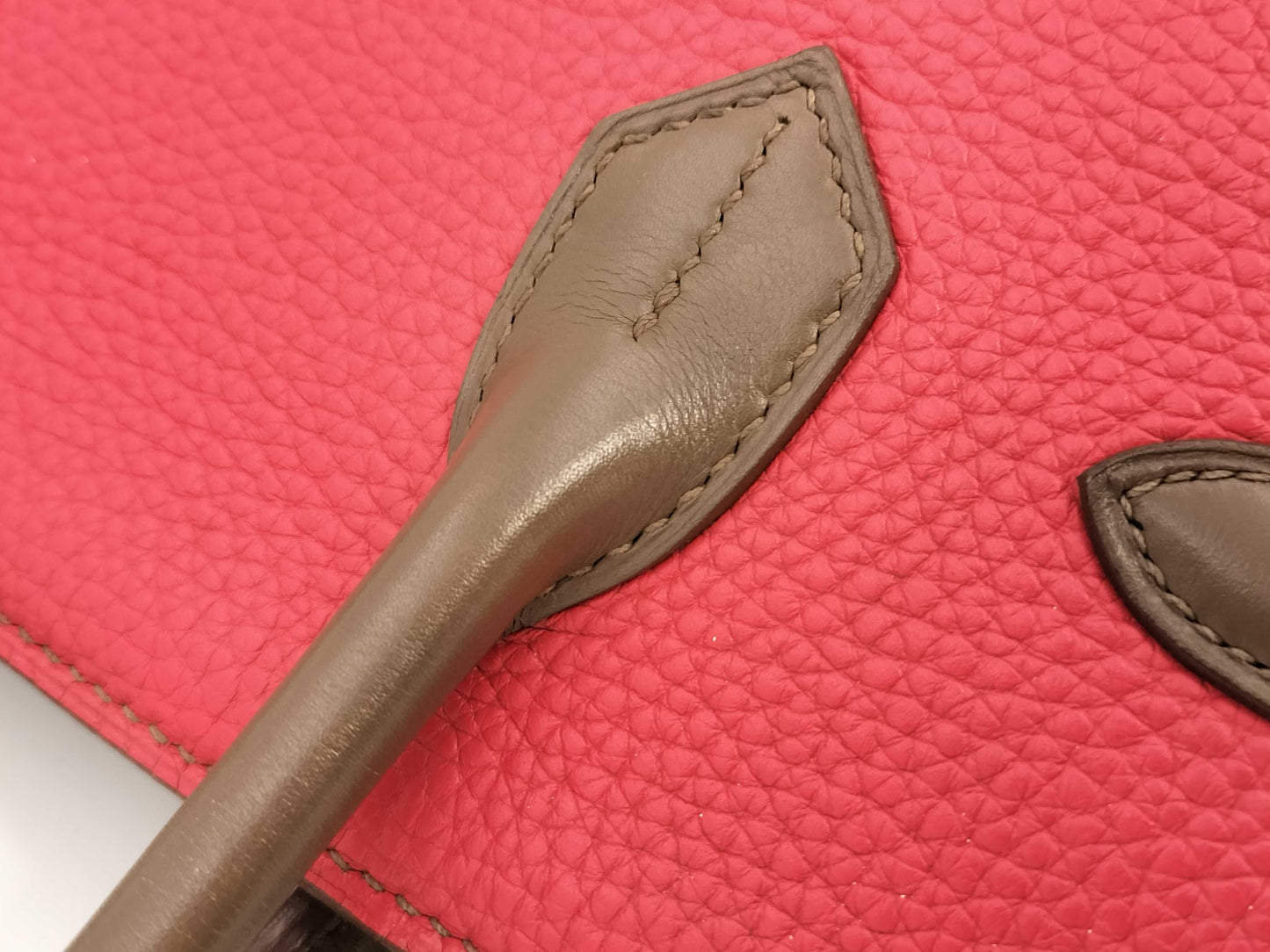 HERMES Birkin 30 Etoupe/Rose Jaipur/Argile Taurillon/Swift Handbag with P Stamp