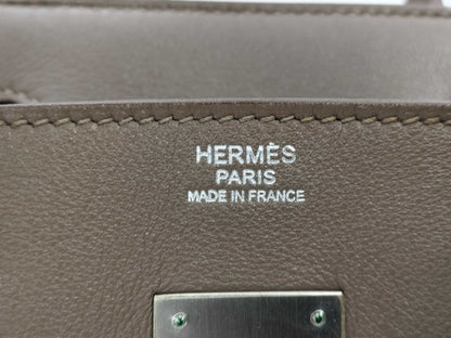 HERMES Birkin 30 Etoupe/Rose Jaipur/Argile Taurillon/Swift Handbag with P Stamp
