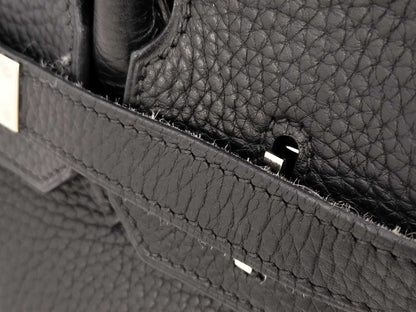 HERMES Togo Birkin 30 Black Handbag with Silver Hardware and □I Stamp