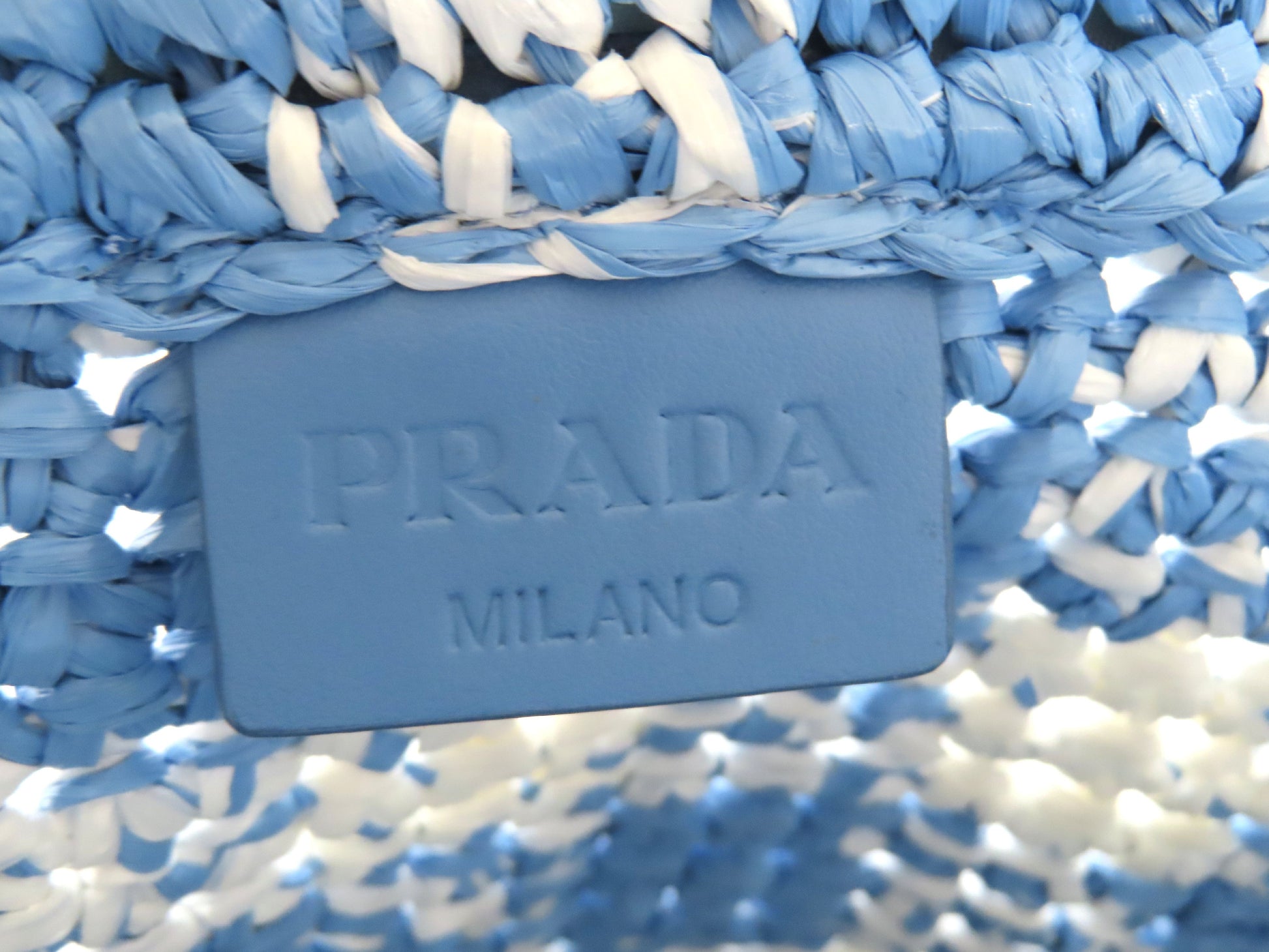 PRADA PRADA Small Crochet Tote Raffia Tote Bag