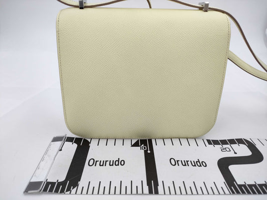 Unused HERMES Constance 19 Mini Jaune Milton Epson Silver Hardware W Stamp Shoulder Bag