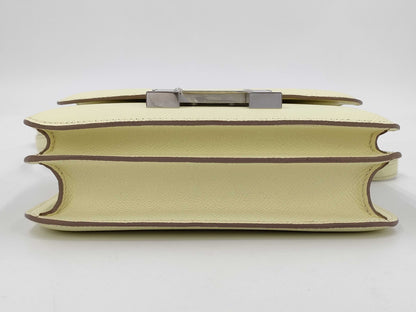 Unused HERMES Constance 19 Mini Jaune Milton Epson Silver Hardware W Stamp Shoulder Bag