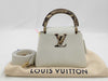 LOUIS VUITTON Louis Vuitton Logo Capucines Mini White Python RFID Handbag