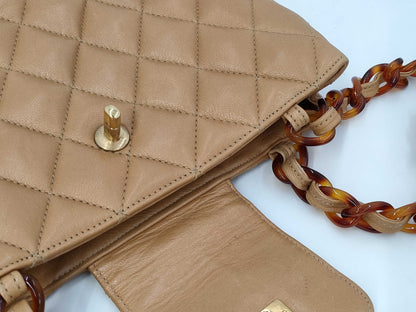 CHANEL Matelasse Turnlock Tortoiseshell Chain Tote Bag Shoulder Bag