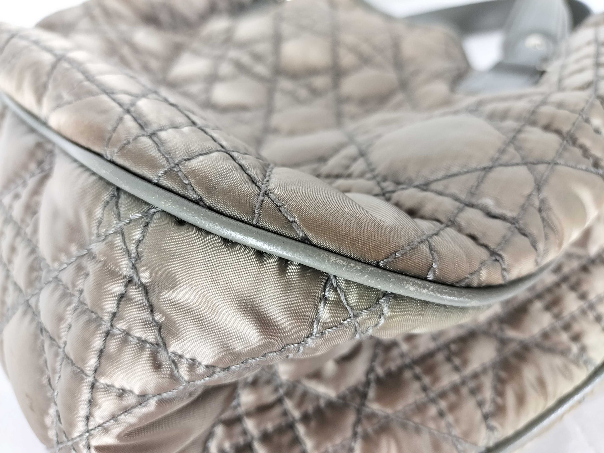 Dior Cannage Nylon Handbag/Shoulder Bag with Charm