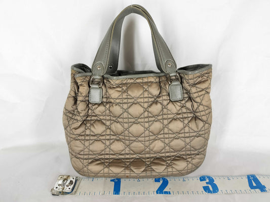 Dior Cannage Nylon Handbag/Shoulder Bag with Charm