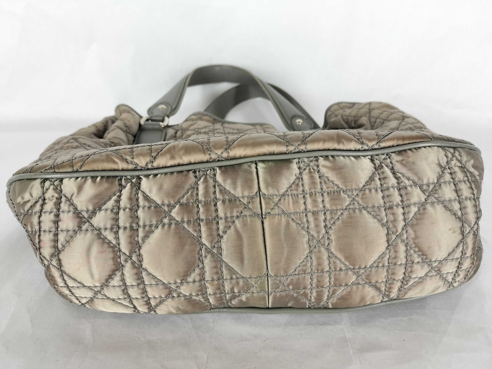 Dior Cannage Nylon Handbag/Shoulder Bag with Charm