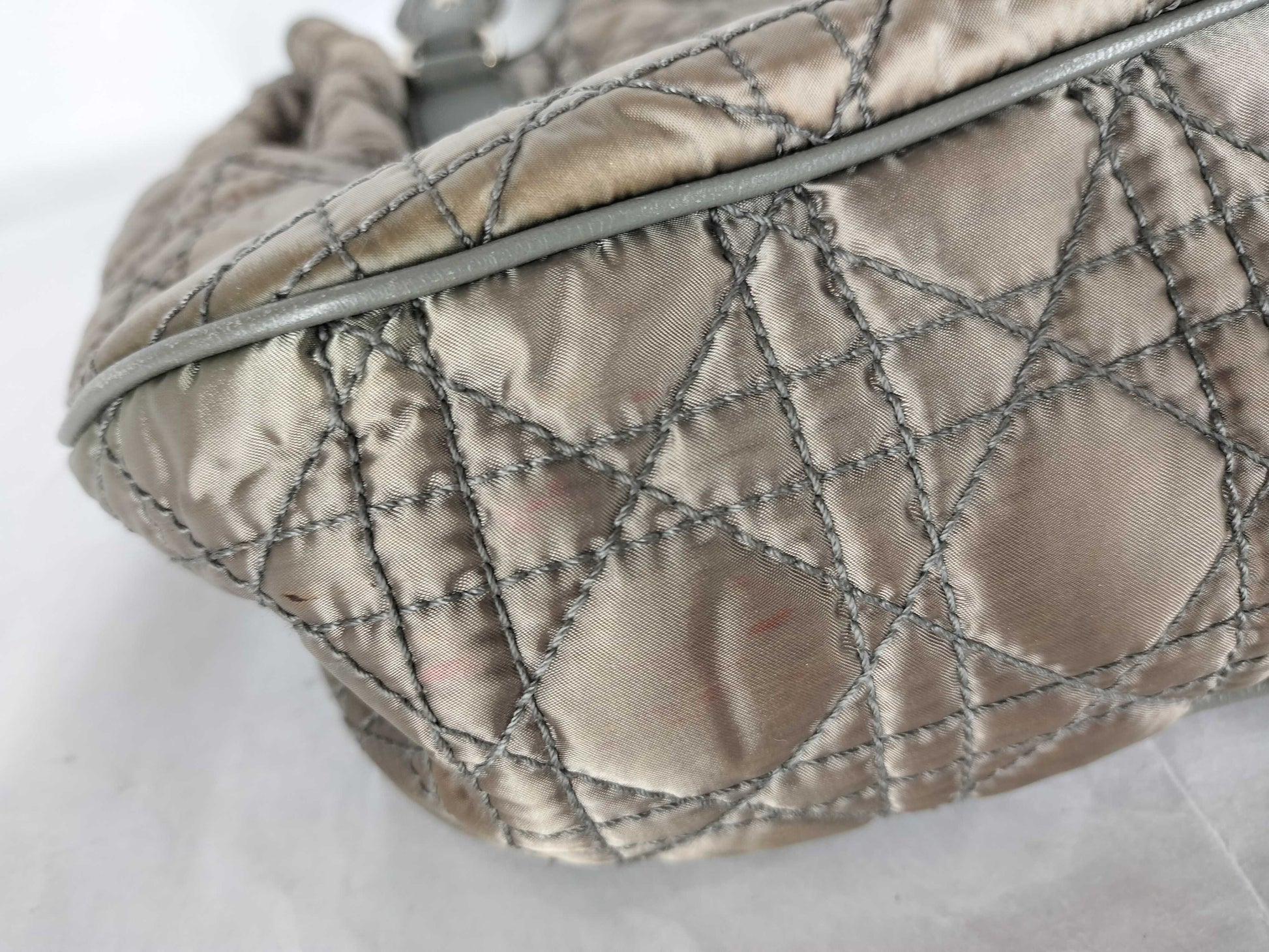 Dior Cannage Nylon Handbag/Shoulder Bag with Charm