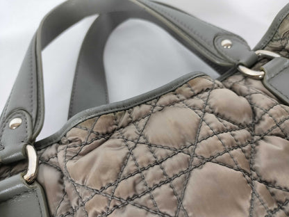 Dior Cannage Nylon Handbag/Shoulder Bag with Charm