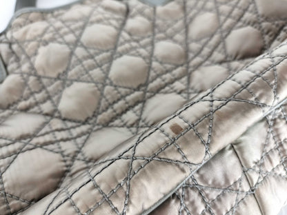 Dior Cannage Nylon Handbag/Shoulder Bag with Charm