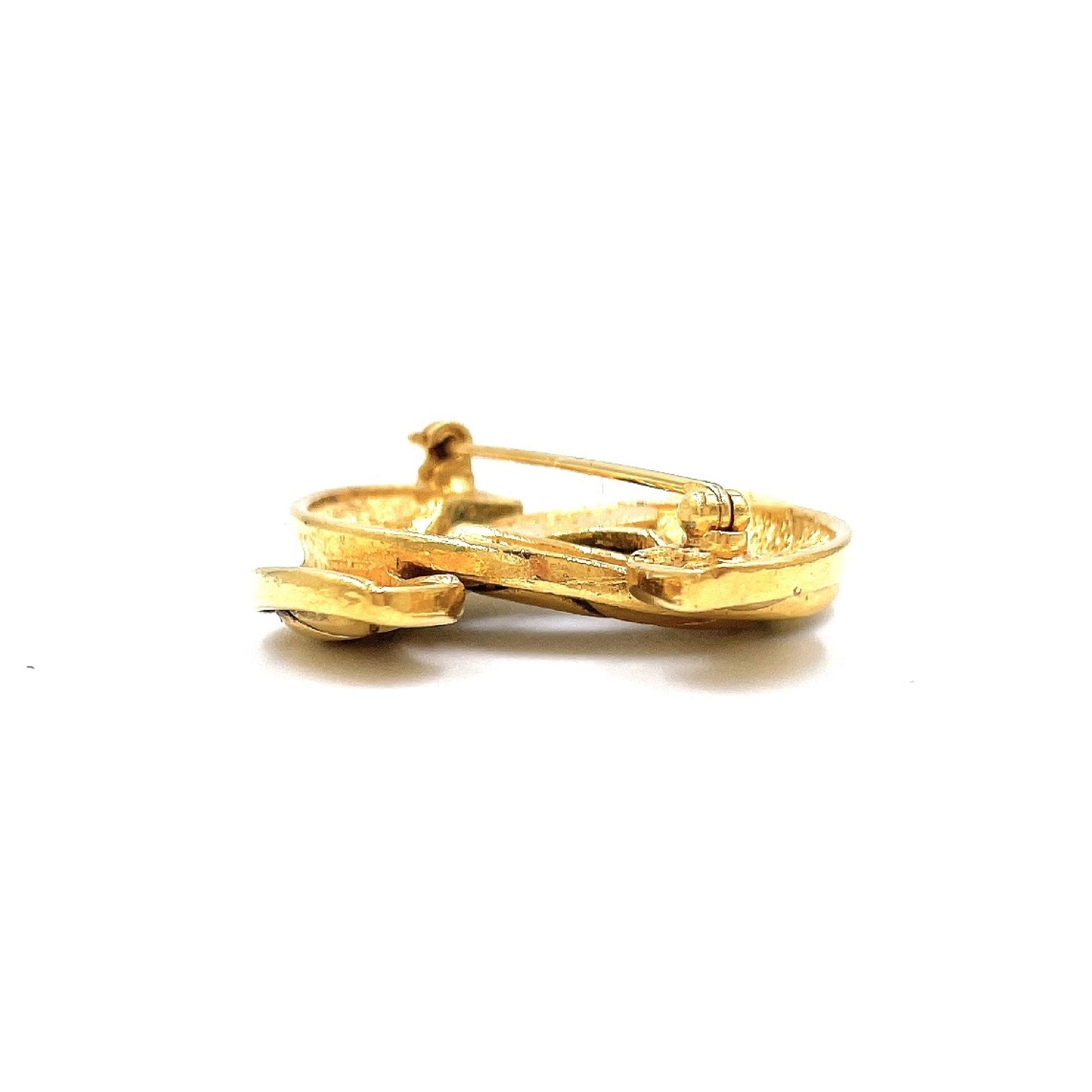 CHANEL Coco Mark Matelasse Gold Vintage 1159 Brooch