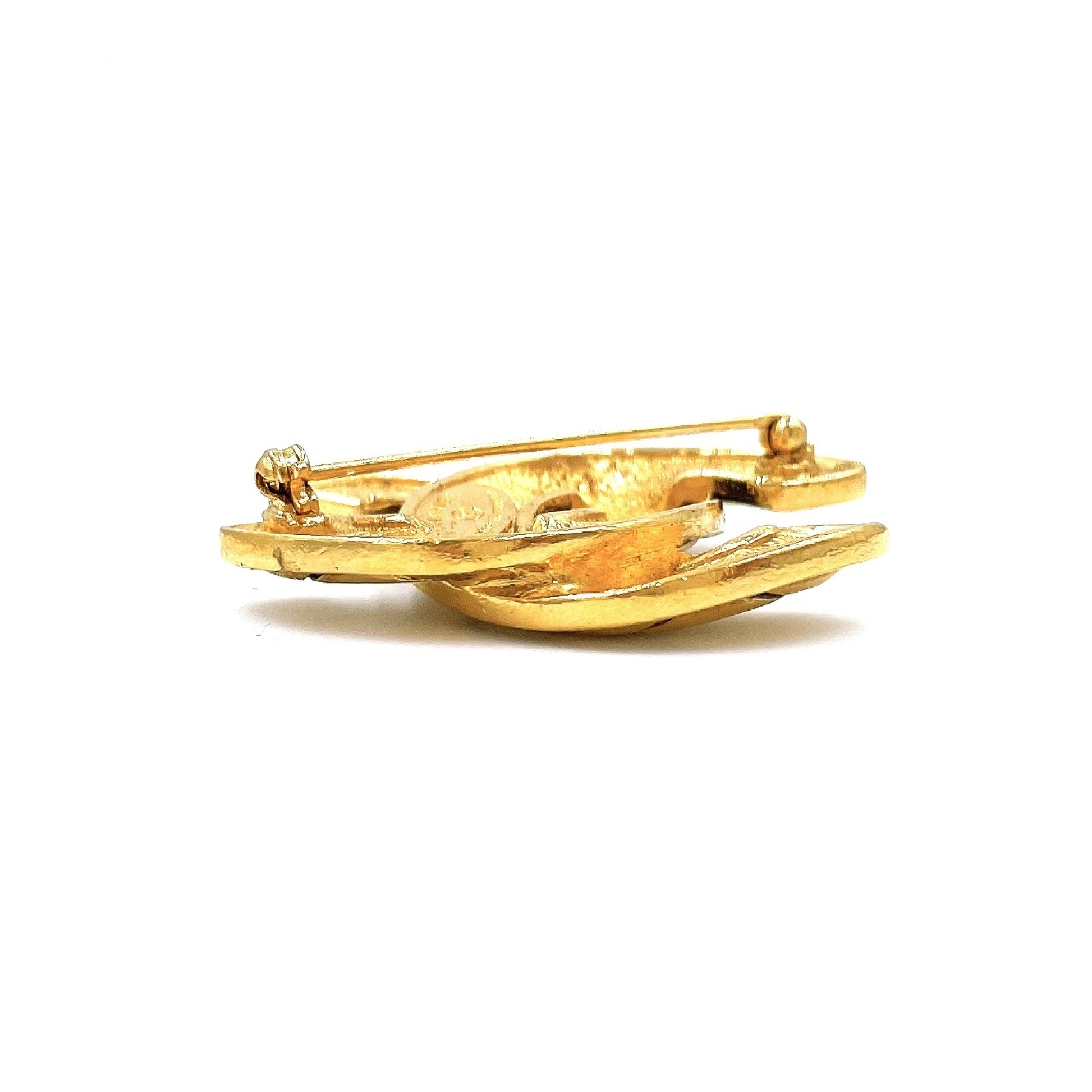 CHANEL Coco Mark Matelasse Gold Vintage 1159 Brooch