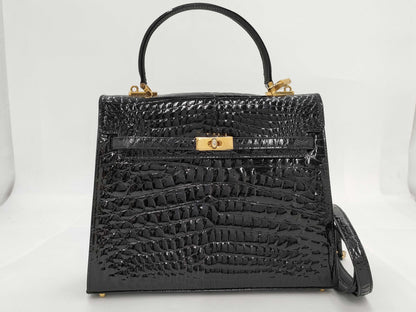 NUOVO BIDENTE Shining Crocodile 2-way Shoulder Bag/Handbag Bag