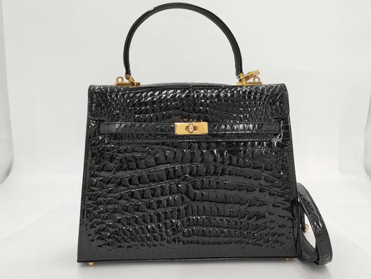 NUOVO BIDENTE Shining Crocodile 2-way Shoulder Bag/Handbag Bag