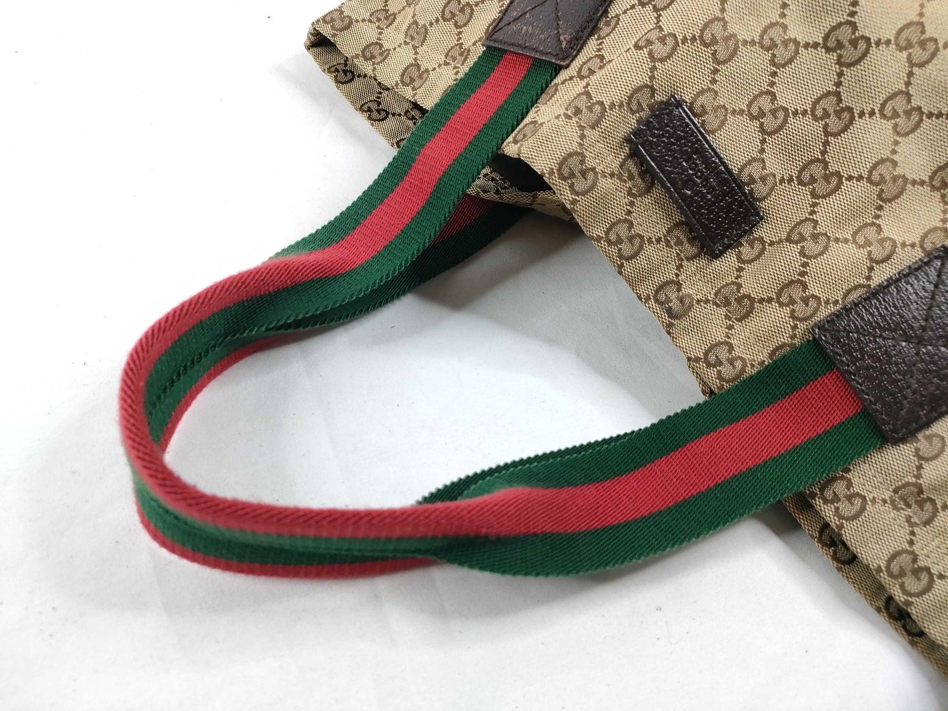 GUCCI GG Canvas Sherry Tote Bag Brown