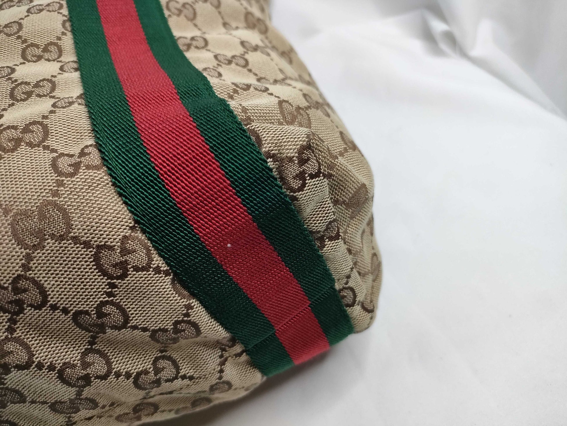 GUCCI GG Canvas Sherry Tote Bag Brown