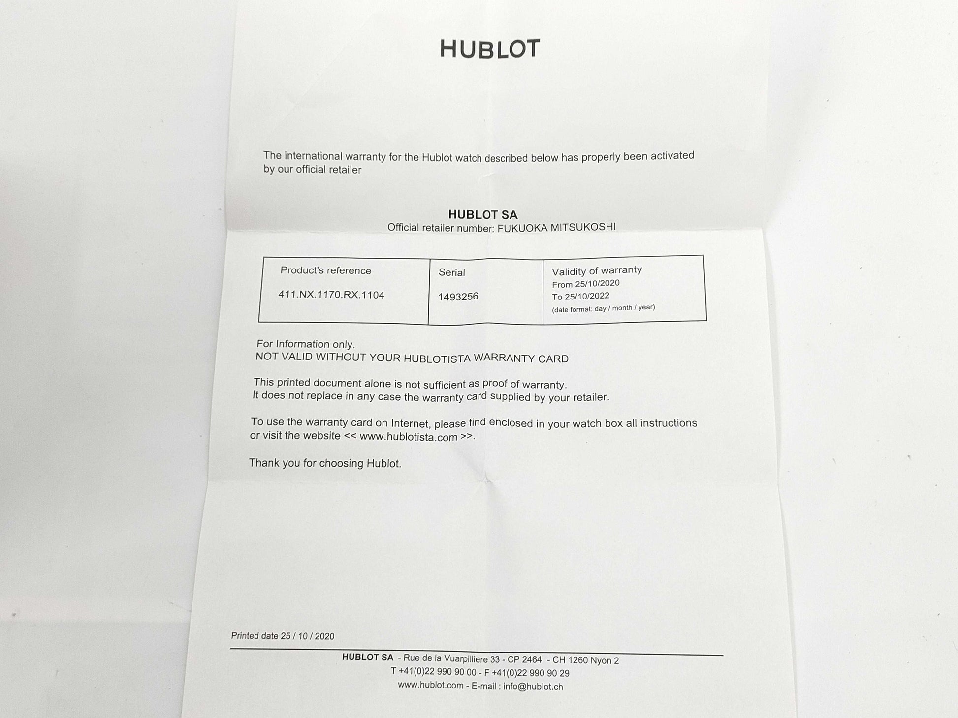 HUBLOT 411.NX.1170.RX.1104 Titanium Big Bang Unico Titanium Diamond Automatic Men's Watch 1493256