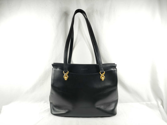 UNGARO Leather Tote Bag Black Tote Bag