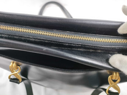 UNGARO Leather Tote Bag Black Tote Bag