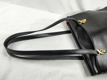 UNGARO Leather Tote Bag Black Tote Bag