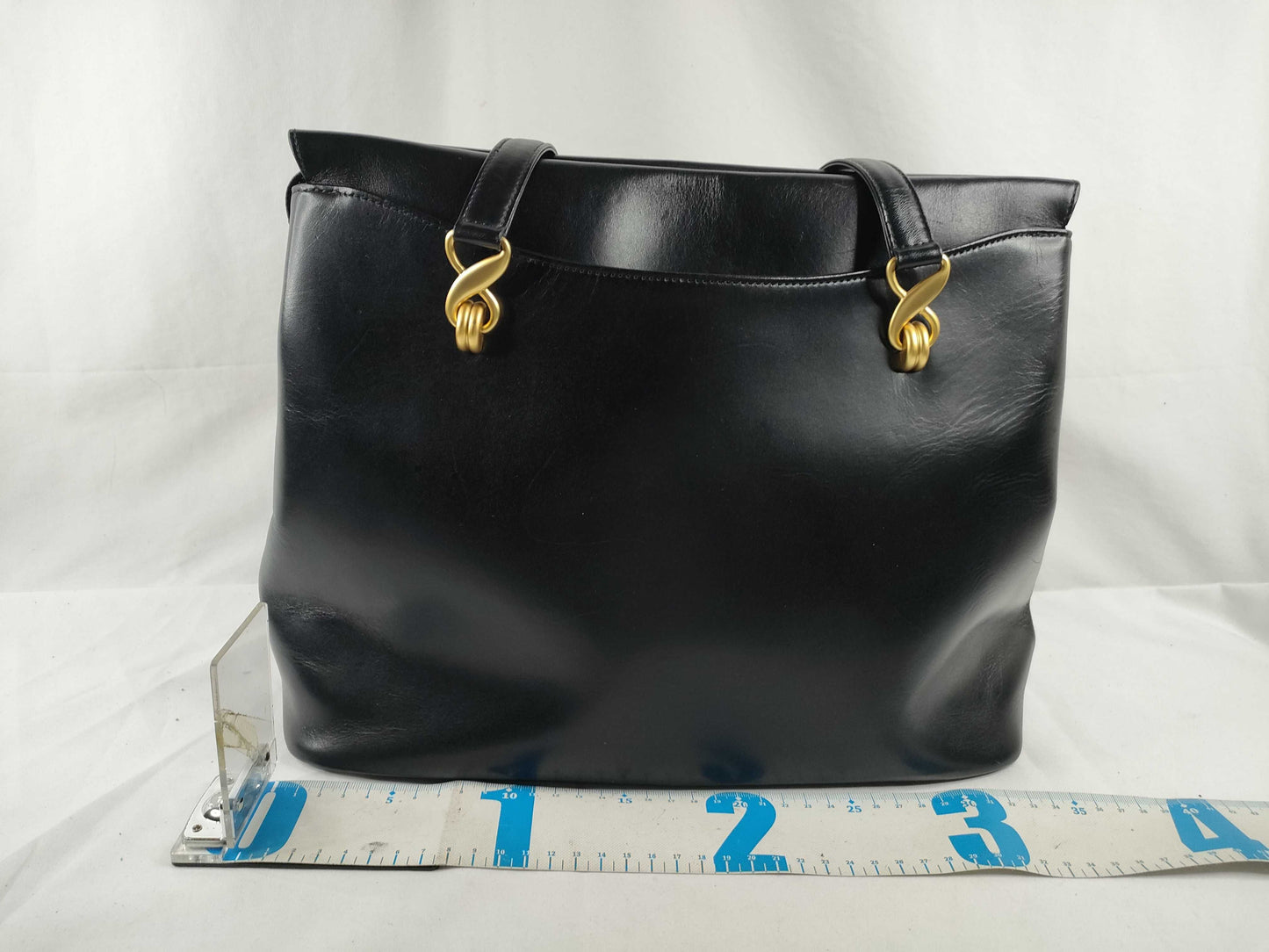 UNGARO Leather Tote Bag Black Tote Bag