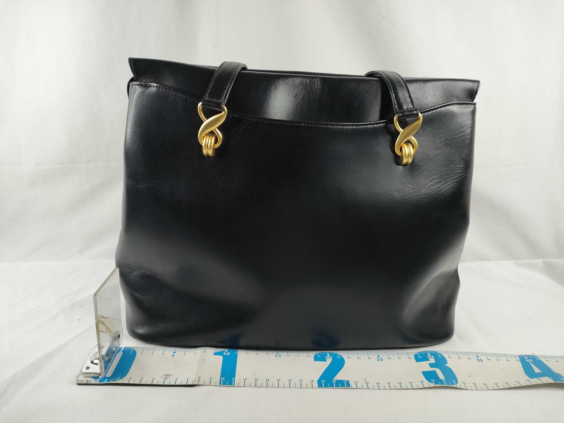 UNGARO Leather Tote Bag Black Tote Bag