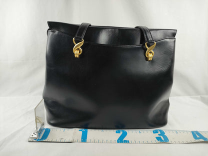 UNGARO Leather Tote Bag Black Tote Bag