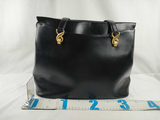 UNGARO Leather Tote Bag Black Tote Bag