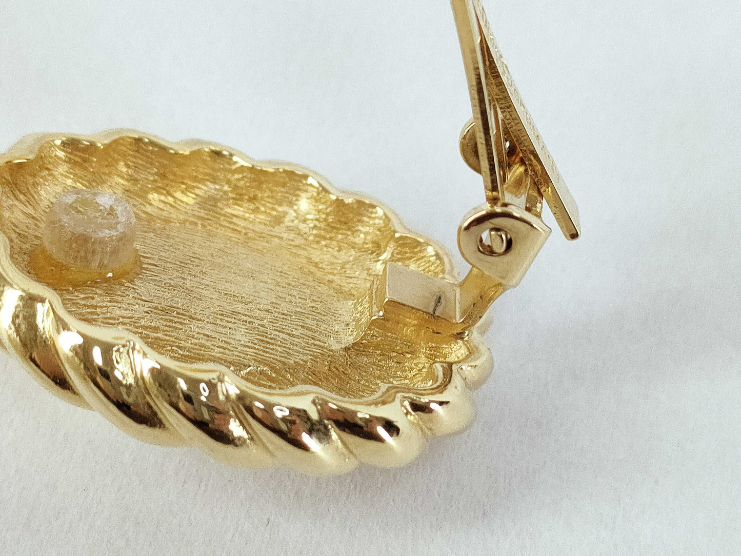 Dior Gold/Pearl-Effect Earrings