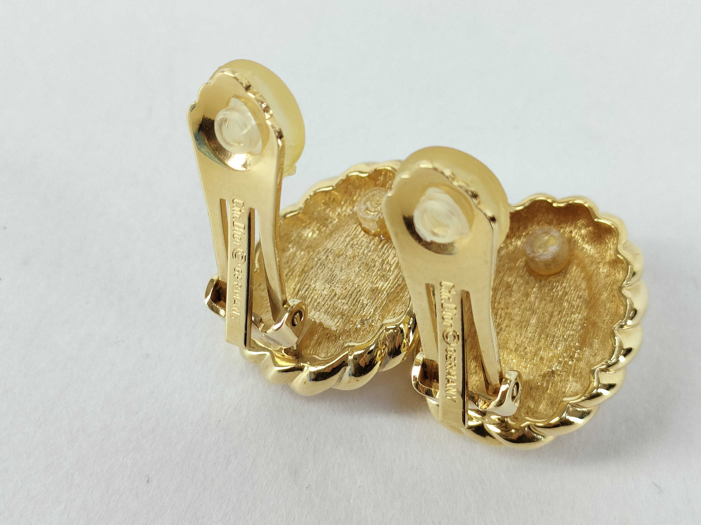 Dior Gold/Pearl-Effect Earrings