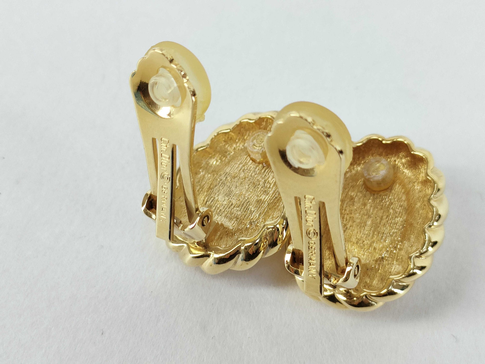 Dior Gold/Pearl-Effect Earrings