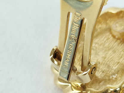 Dior Gold/Pearl-Effect Earrings