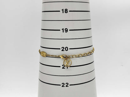 LOUIS VUITTON M00587 LOUIS VUITTON Gold Rhinestone LV Logo Bracelet Bracelet/Bangle