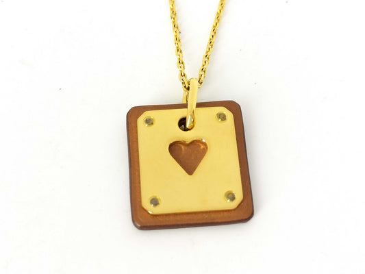 HERMES HERMES Necklace Heart Plate AS DE COEUR Playing Card Necklace