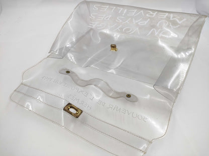 HERMES Vinyl Kelly Clear Bag Handbag