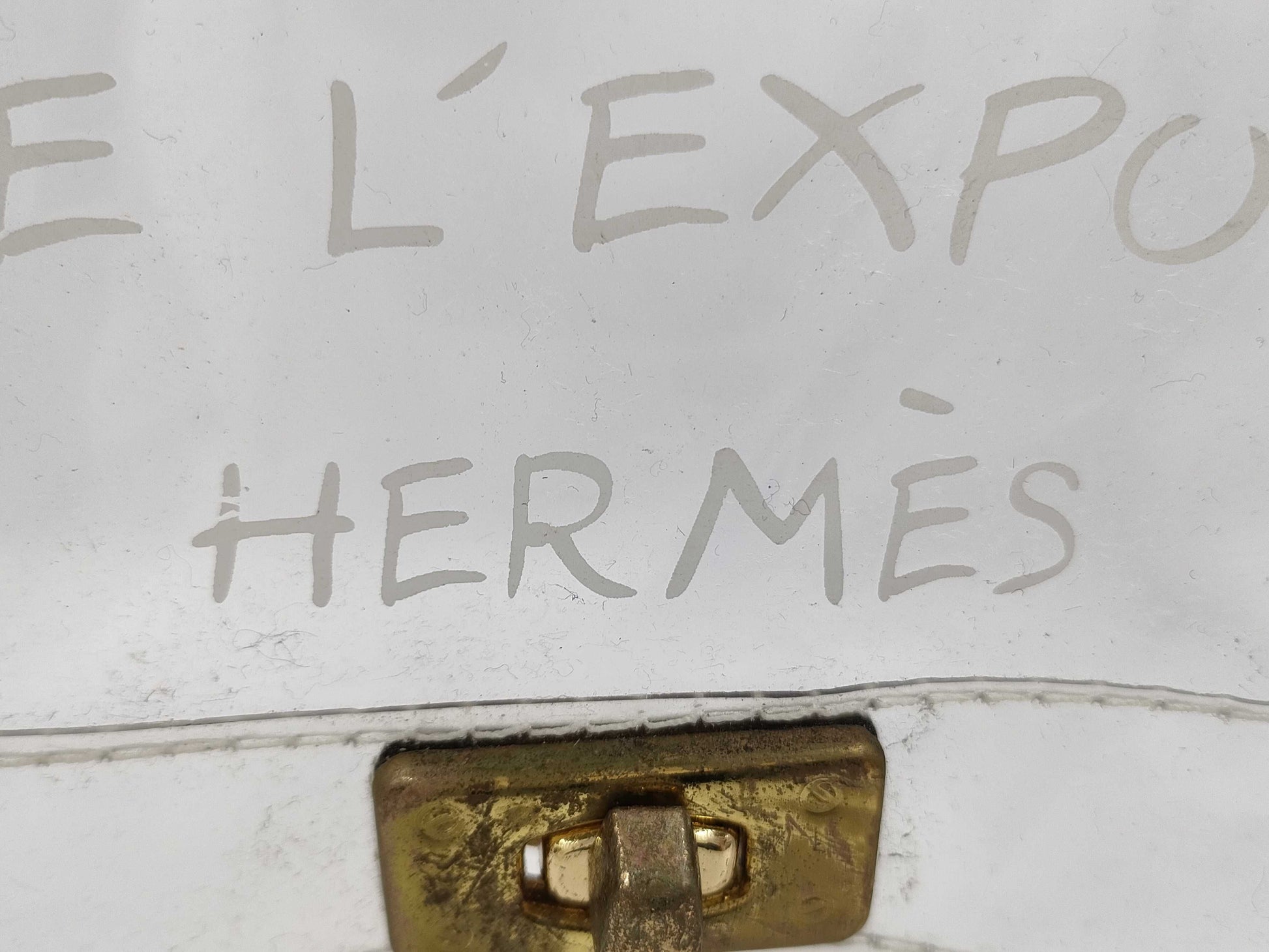 HERMES Vinyl Kelly Clear Bag Handbag