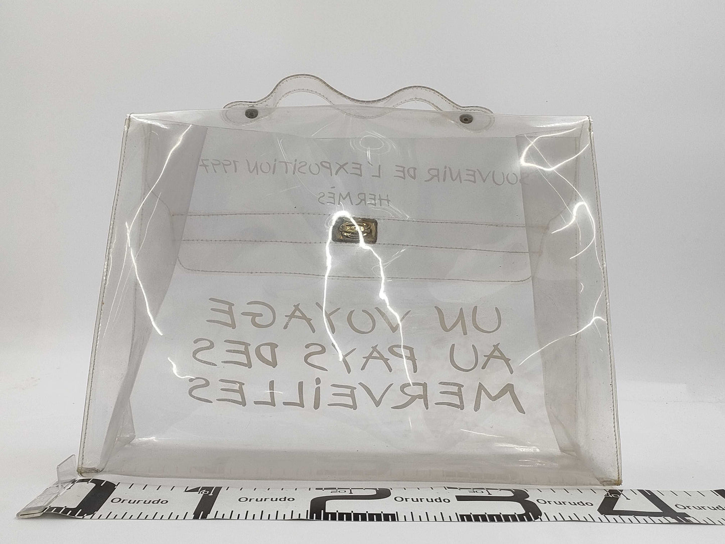HERMES Vinyl Kelly Clear Bag Handbag
