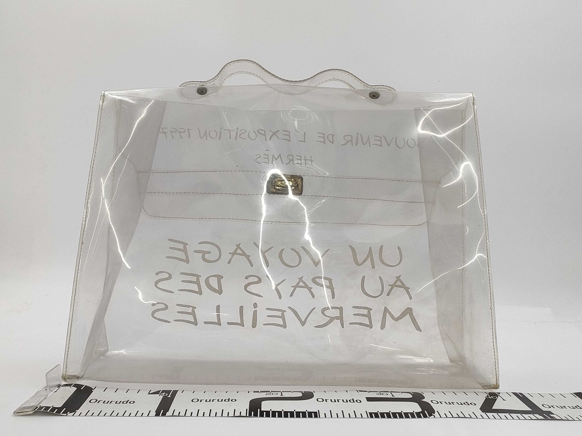 HERMES Vinyl Kelly Clear Bag Handbag