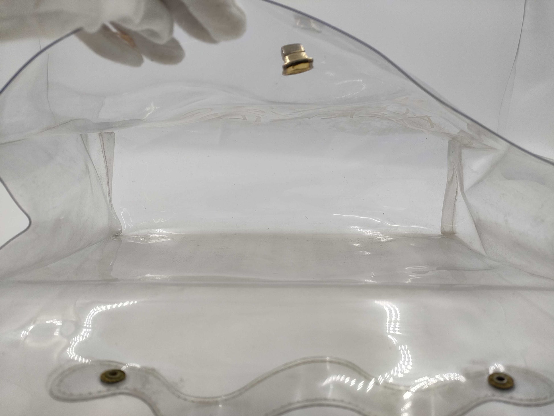 HERMES Vinyl Kelly Clear Bag Handbag