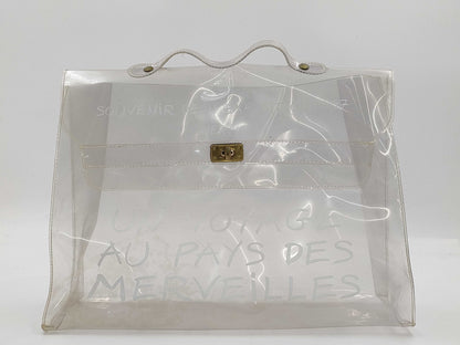 HERMES Vinyl Kelly Clear Bag Handbag
