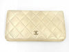 CHANEL Matelasse Lambskin Gold Long Wallet with Seal